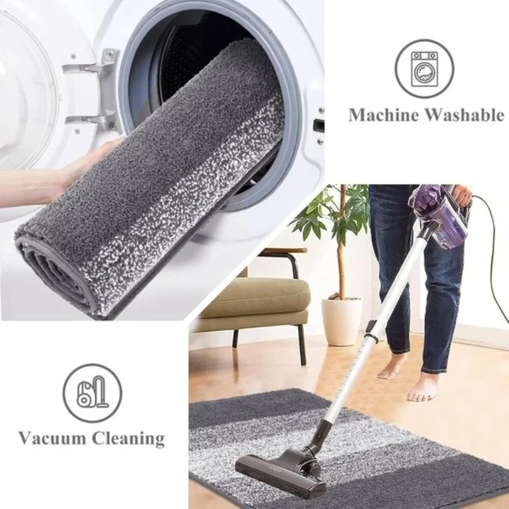 20x32Inch Indoor Doormat, Non-Slip, Absorbent Mud Trapper Mat for Entryway, Grey